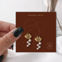 Tarjeta De Visita Cuadrada Pantalla Terracotta Lady Jewelry Earrings