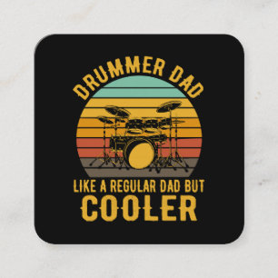 Tarjeta De Visita Cuadrada Papá Baterista Como Un Papá Normal Pero Más Guay