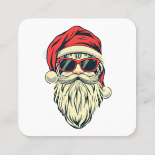 Tarjeta De Visita Cuadrada Papá Noel con gafas
