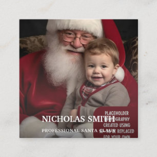 Tarjeta De Visita Cuadrada Papá Noel de foto profesional