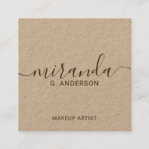 Tarjeta De Visita Cuadrada Papel de Kraft moderno profesional de la escritura