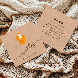 Tarjeta De Visita Cuadrada Papel estilo Kraft para velas caseras y medios soc