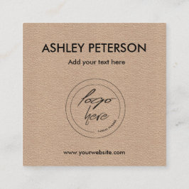 Tarjeta De Visita Cuadrada Papel Kraft | Logotipo de Personalizado de iconos 