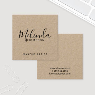 Tarjeta De Visita Cuadrada Papel Kraft profesional de escritura moderna