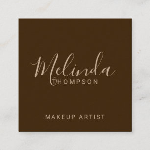 Tarjeta De Visita Cuadrada Papel Kraft profesional de escritura moderna