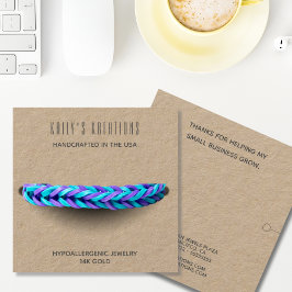 Tarjeta De Visita Cuadrada Papel Kraft rústico para la pantalla de pulsera mo