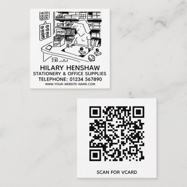 Tarjeta De Visita Cuadrada Papelería y suministros de oficina (Anverso / Reverso)