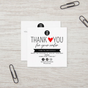 Tarjeta De Visita Cuadrada Paquete de inserción personalizado de agradecimien