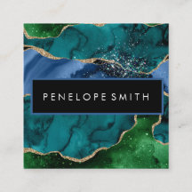 Tarjeta de visita cuadrada para el análisis azul y