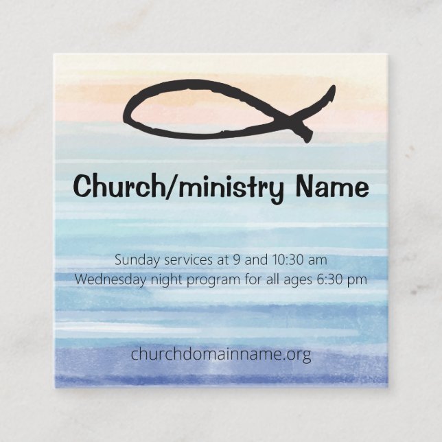 Tarjeta de visita cuadrada para la iglesia o el (Anverso)