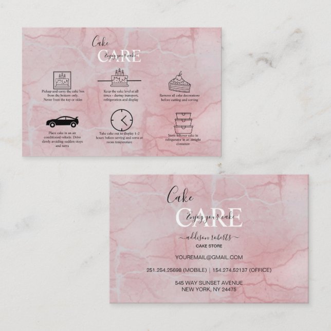 Tarjeta de visita cuadrada para pasto estético ros (Anverso / Reverso)