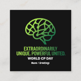Tarjeta De Visita Cuadrada Parálisis Cerebral Extraordinariamente Única y Uni