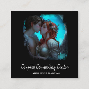 Tarjeta De Visita Cuadrada *~* Pareja QR Angels Asesoramiento matrimonial AP5