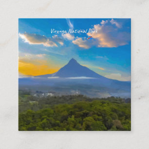 Tarjeta De Visita Cuadrada Parque Nacional Virunga, RD Congo - Volcán