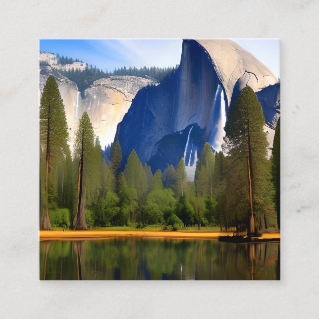 Tarjeta De Visita Cuadrada Parque Nacional Yosemite, reconocido parque nacion (Anverso)