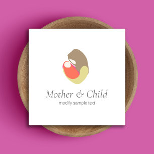 Tarjeta De Visita Cuadrada Partera Doula Parto de Nacimiento Madre e hijo