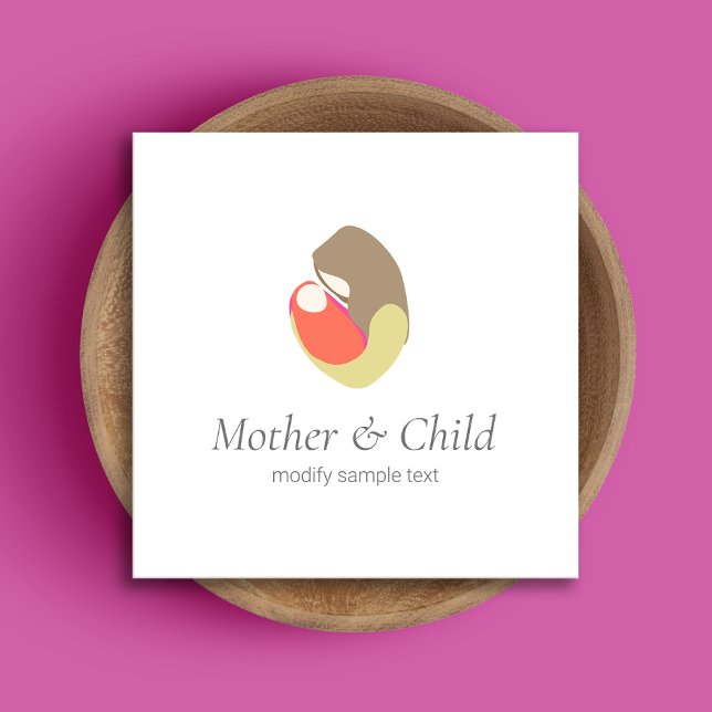 Tarjeta De Visita Cuadrada Partera Doula Parto de Nacimiento Madre e hijo (Subido por el creador)