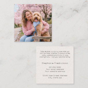 Tarjeta De Visita Cuadrada Paseador de Perros Cuadrado Cuidador de Mascotas F