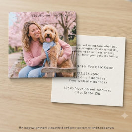 Tarjeta De Visita Cuadrada Paseador de Perros Cuadrado Cuidador de Mascotas F