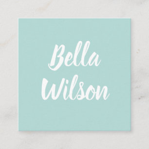 Tarjeta De Visita Cuadrada Pastel minimalista moderno simple de moda azul