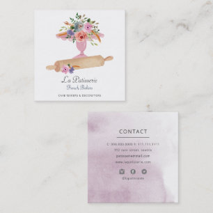 Tarjeta De Visita Cuadrada Pastelería de creadores de tartas de boda florales