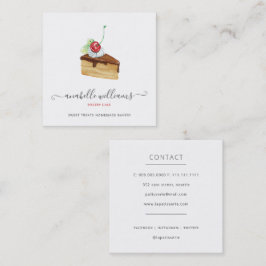 Tarjeta De Visita Cuadrada Pastelería moderna de torta de chocolate pastelero