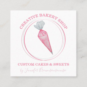 Tarjeta De Visita Cuadrada Pastelero de panadería fabricante de pastel de cum