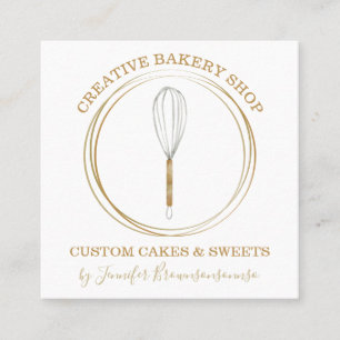 Tarjeta De Visita Cuadrada Pastelero de repostería de panadería creador de pa