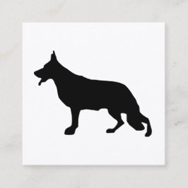 Tarjeta De Visita Cuadrada Pastor Perro fresco negro
