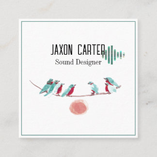 Tarjeta De Visita Cuadrada Patín de canto de pájaros