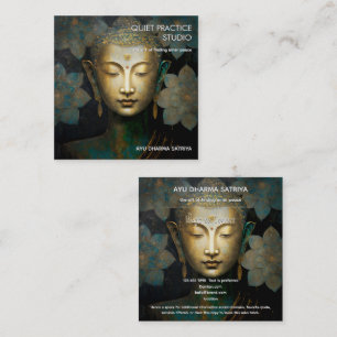 TARJETA DE VISITA CUADRADA PATINA DE PAZ RETRATO DE MEDITACIÓN