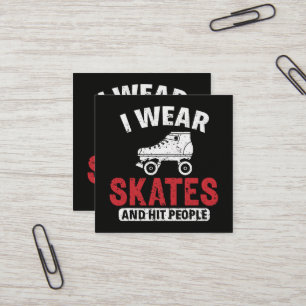 Tarjeta De Visita Cuadrada Patinaje de Roller Derby Patinadora