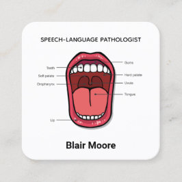 Tarjeta De Visita Cuadrada Patólogo en lenguaje de voz SLP