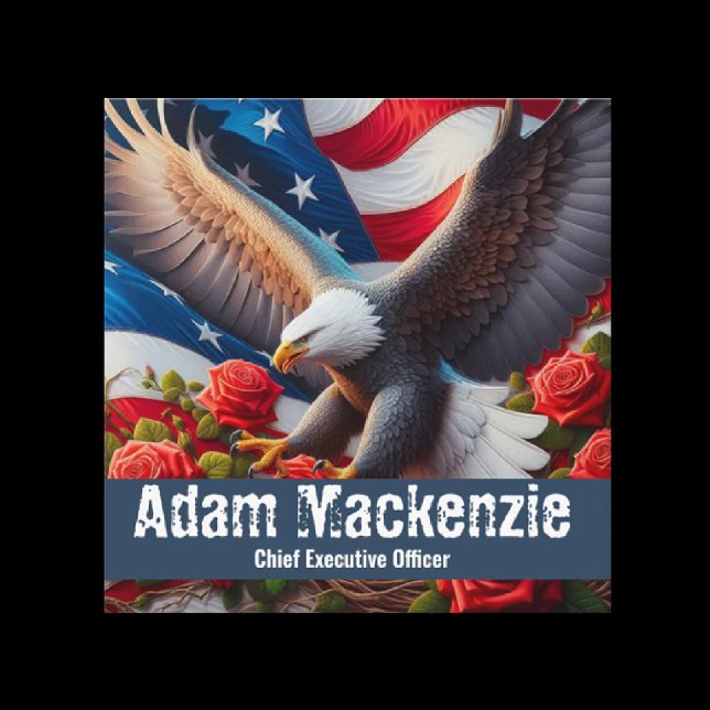 Tarjeta De Visita Cuadrada Patriotic American Flag Eagle Business Cards (Subido por el creador)