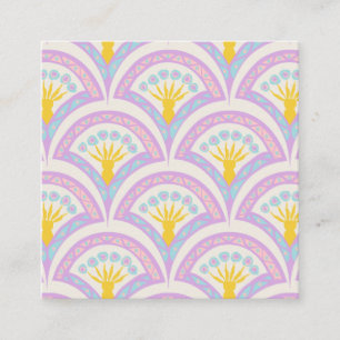 Tarjeta De Visita Cuadrada Patrón de cáscara de color pastel
