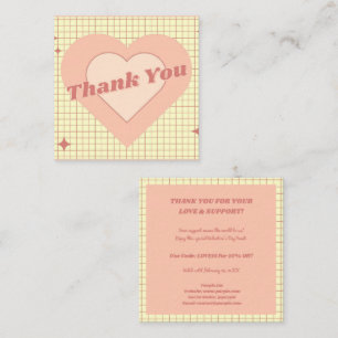 Tarjeta De Visita Cuadrada Patrón de contraste de corazón hipnótico rosa grac