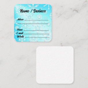 Tarjeta De Visita Cuadrada Patrón de copos de nieve de cristal