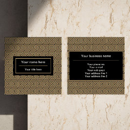 Tarjeta De Visita Cuadrada Patrón de cuadrado de la clave del meandro griego 