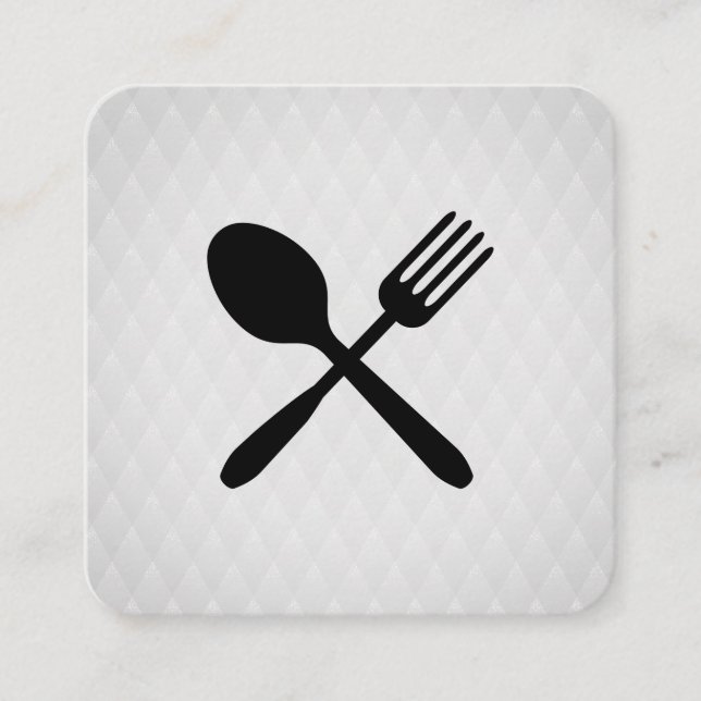 Tarjeta De Visita Cuadrada Patrón de diamantes de Moda de Silverware (Anverso)