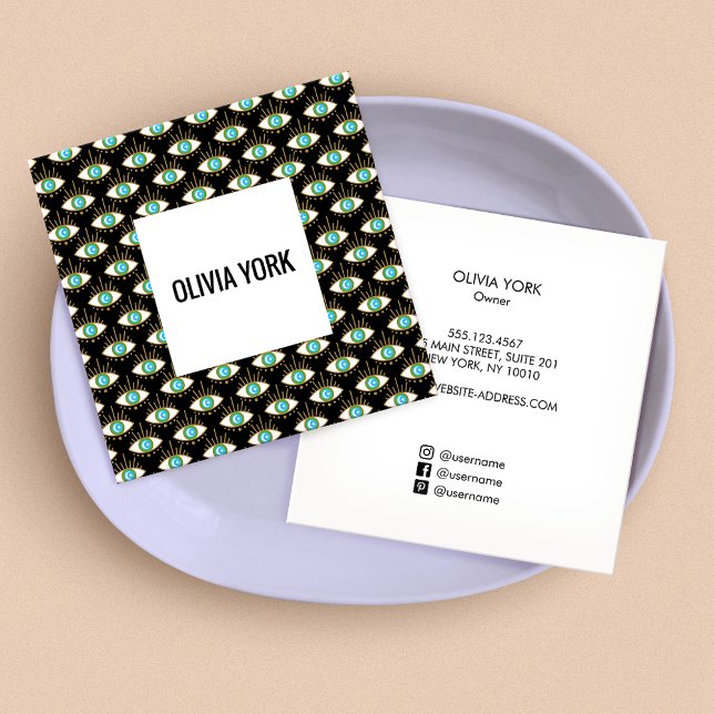 Tarjeta De Visita Cuadrada Patrón de Eye Tercero de Guay Trendy (Subido por el creador)