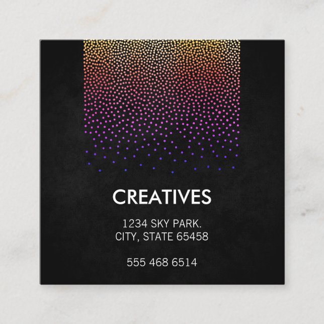 Tarjeta De Visita Cuadrada Patrón de glamour (Anverso)