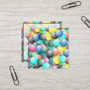 Tarjeta De Visita Cuadrada Patrón de globos multicolores coloridos