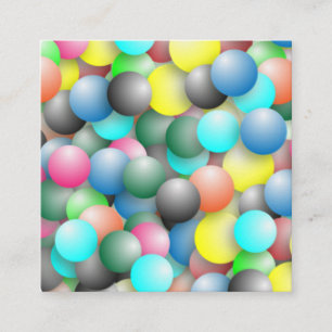 Tarjeta De Visita Cuadrada Patrón de globos multicolores coloridos