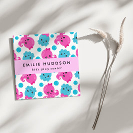 Tarjeta De Visita Cuadrada Patrón de pulpo, Centro de juegos para niños, Cent