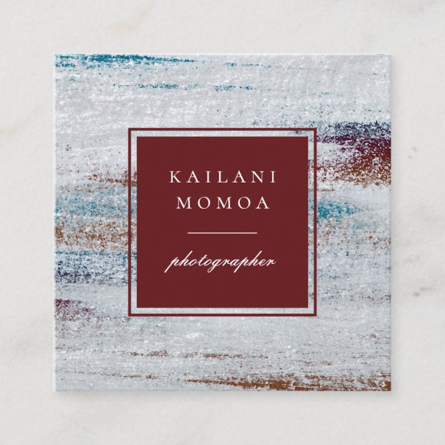 Tarjeta De Visita Cuadrada Patrón de resumen de la tierra moderna (Anverso)