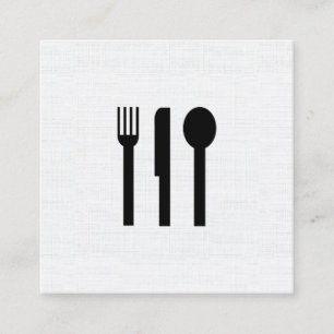 Tarjeta De Visita Cuadrada Patrón de Silverware / Linen