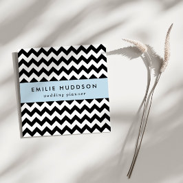 Tarjeta De Visita Cuadrada Patrón de zigzag negro y blanco, patrón de chevron