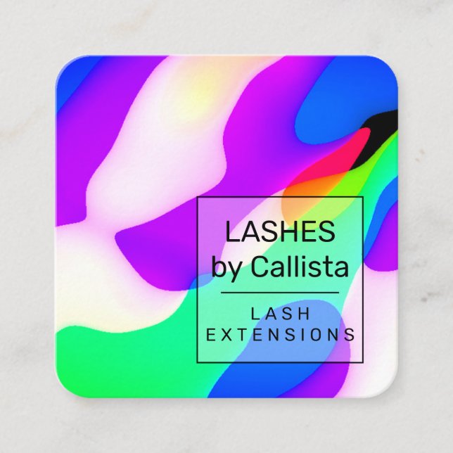 Tarjeta De Visita Cuadrada Patrón geométrico líquido neón moderno de Guay (Anverso)