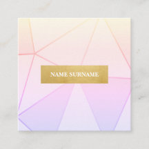 Patrón geométrico Purple Gold Square Business Card