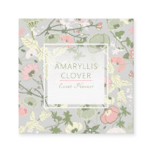 Patrón gris verde rosa floral